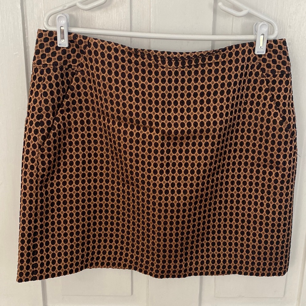 Loft Black and Gold Mini Skirt
